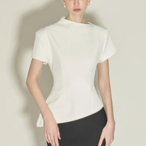 B9203 Uneven-Neck Blouse