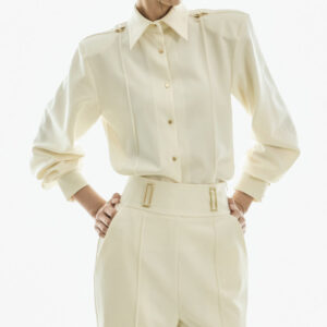 B3158 Buckle Pintuck Blouse