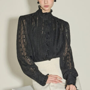B3161 Frill High Neck Blouse