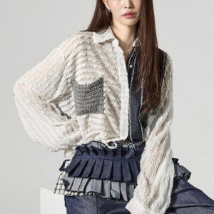 B3171 Denim Mix Blouse