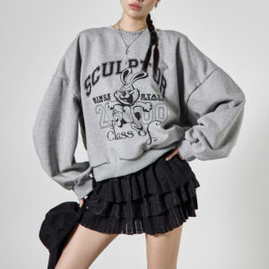 E4126 Lettering Fleece Sweatshirts