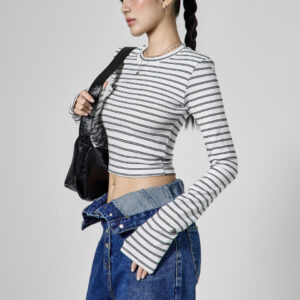 E4124 Striped Crop Top