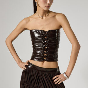 E4140 Corset Leather Tube Top