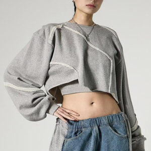 E4154 Damaged Crop Sweatshirts