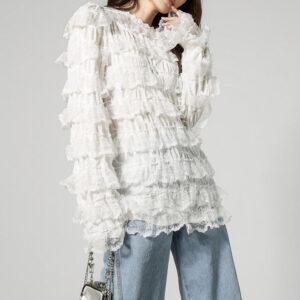 E4162 Lace Tiered Top