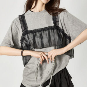 E4168 Layered Tulle Frill Top