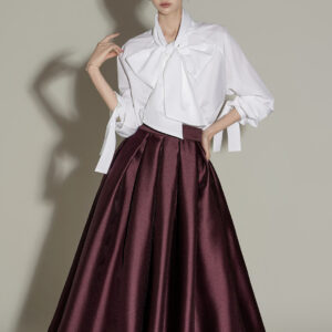 B3141 Blouse with Ribbon Tie