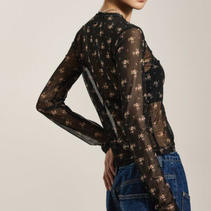 E3716 Floral Sheer Top