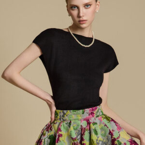 E3783 Cap Sleeve Knit Top