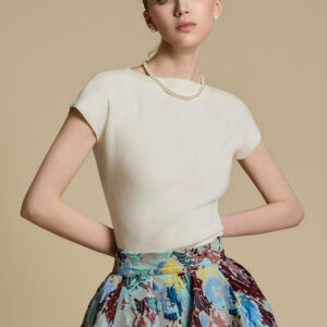 E3783 Cap Sleeve Knit Top