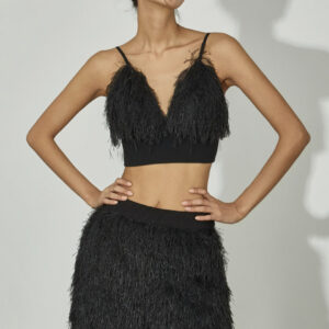 E9037 Fluffy Shaggy Sleeveless Top