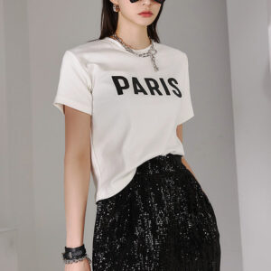 E2964 Leather Lettering T Shirt