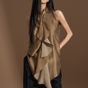 B9178 Sleeveless Frill Blouse