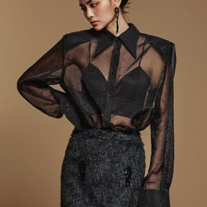 S703 Organza Sheer Shirt