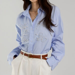 S733 Pearl Ribbon Shirts