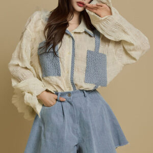 S749 Denim Contrast Color Shirt