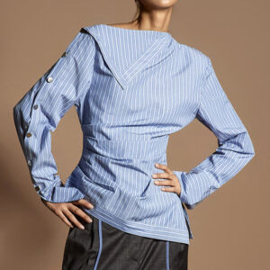 S9033 Stripe Shirring Shirts