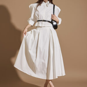 TP1927 Puff Sleeve Shirt and Skirt Set