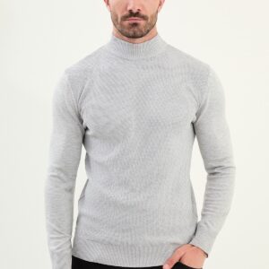 Classic Patterned Turtleneck - Grey