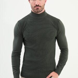 Classic Patterned Turtleneck - Green